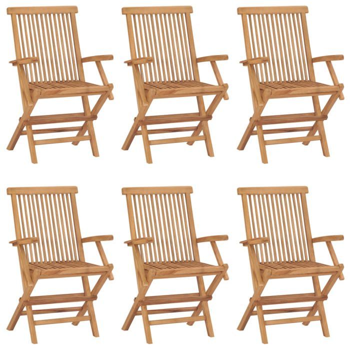 vidaXL Chaises pliables de jardin lot de 8 Teck