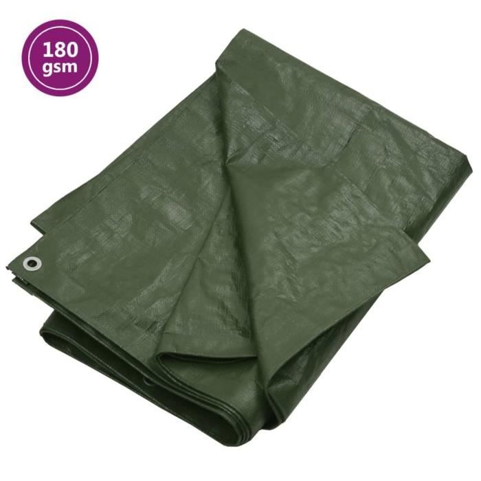 Vidaxl Bâche 180 g/m² 3x5 m Vert PEHD 151532