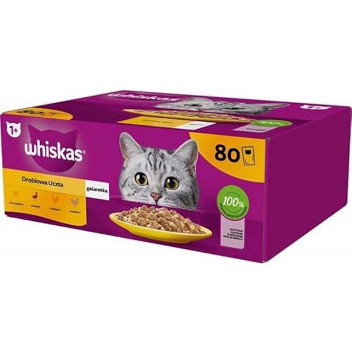 Comparer les prix de Nourriture humide pour chat volaille au choix en gelée - Whiskas - Adult 1+ - Haute qualité