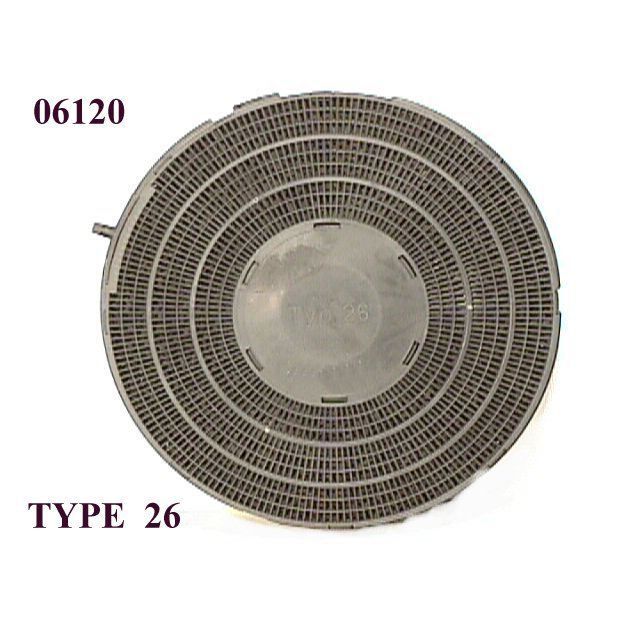 Filtre à actif type 26 Whirlpool Compatible avec hotte Diamètre 280mm