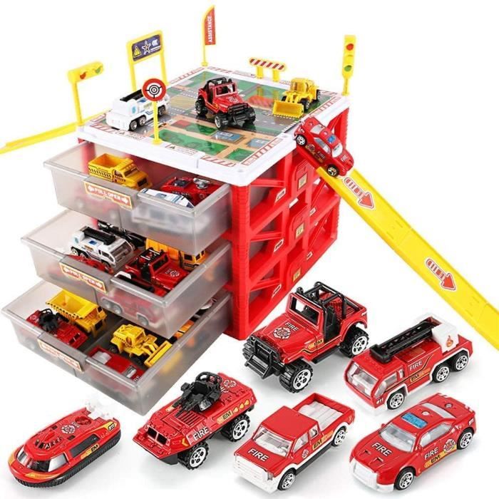 Tresice – Garage-parking En Bois 3 étages – 27 Pièces – Avec 4 Voitures, Hélicoptère, Station-service, Lave-auto – 40 X 50,5 X 46,5 Cm – Dès 3 Ans
