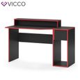 Bureau gamer VICCO Kron - Noir - Bureau informatique flexible avec étagères optimales et grand tiroir-1