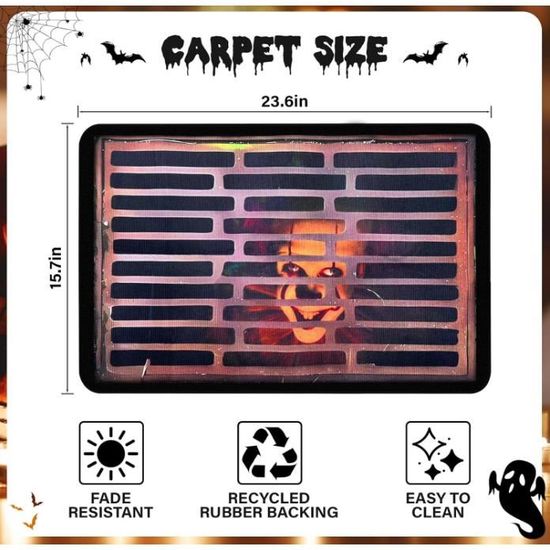 Paillasson D'Halloween,40x60 Cm Tapis Porte Fantôme D'Halloween Tapis