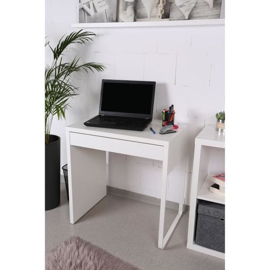 Bureau MICKE Blanc IKEA – 73x50x75 Cm, Neuf En Boîte