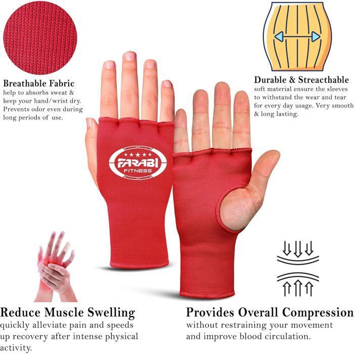 Farabi Gants De Boxe Enfants 6 Oz – Rouge, Kickboxing, Muay Thai, MMA, Sac & Pads, Protection Premium 5-10 Ans