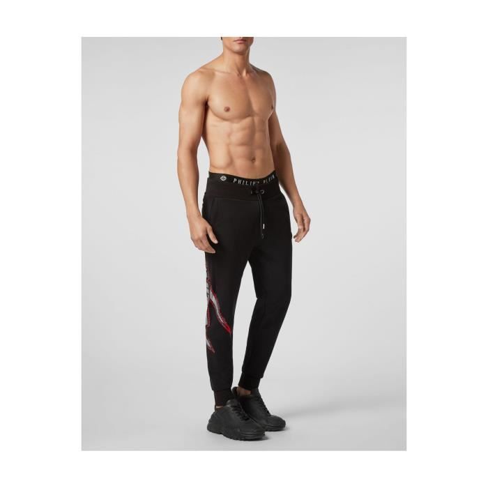 Pantalon de jogging pour homme Philipp Plein en coton mélangé Noir