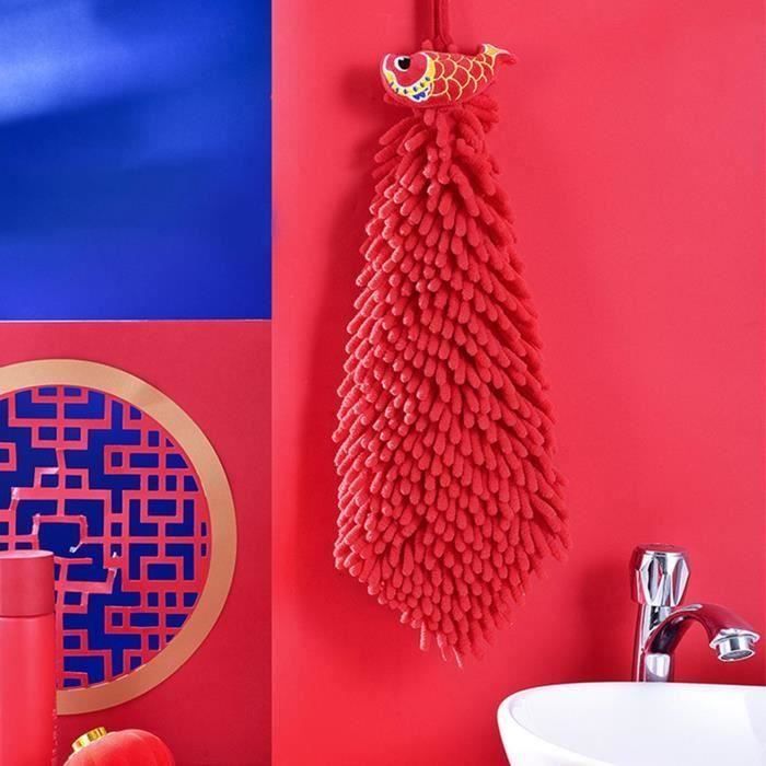 Chuntin-Essuie-mains doux à suspendre en chenille serviette de salle de  bain épaisse et absorbante chiffon de nettoyage en Poisson - Cdiscount  Maison