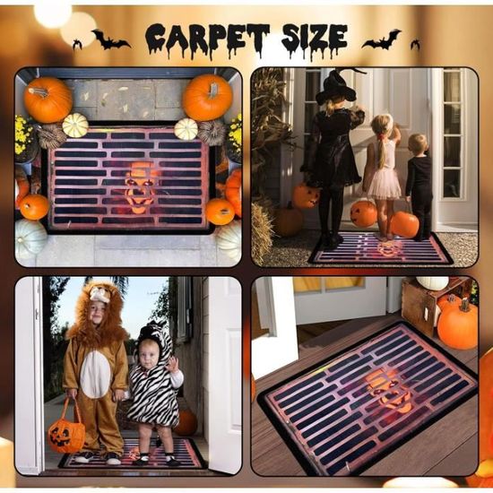 Paillasson Halloween 40x60 Cm - Tapis Phosphorescent Fantôme - Antidérapant Pour Porte Ou Salle De Bain