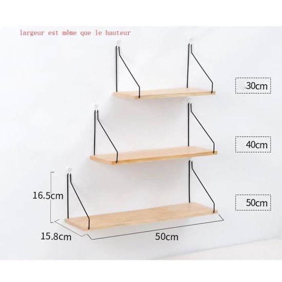 3 Ensembles Etageres Murales En Bois Achat Vente Etagere