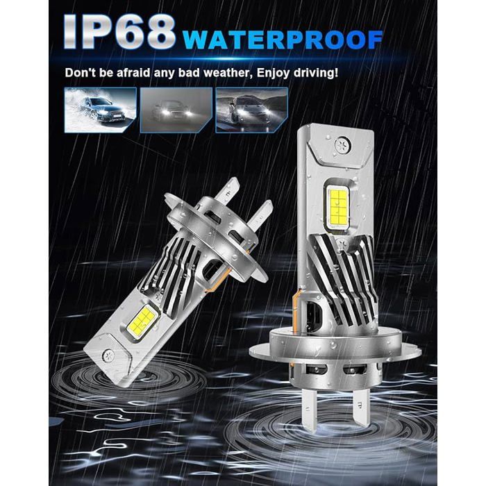 Kit De Phares LED H7 Anti-Erreur 32000LM 110W - 6000K Blanc - Plug & Play, Installation Facile