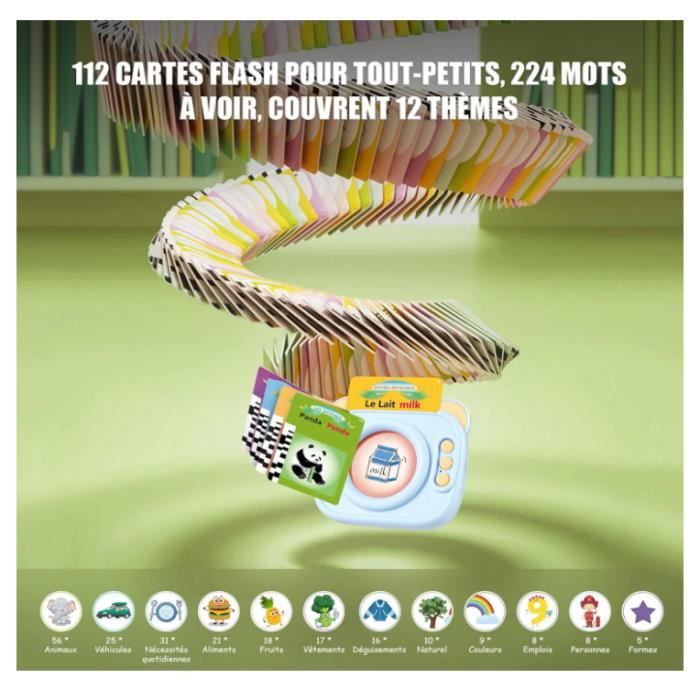 Cartes éducatives,Flash Jouets éducatifs pour Jeunes Enfants de 1 à 6