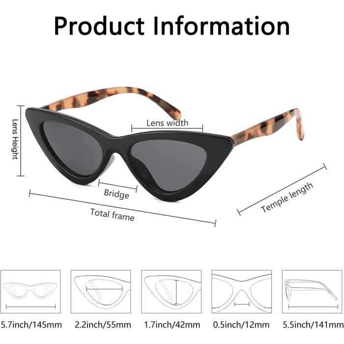 Lunette De Soleil Femme Oeil de Chat Mode Cateye Lunette Vintage Forme Chat Triangle UV400 970 Achat Vente lunettes de soleil Cdiscount