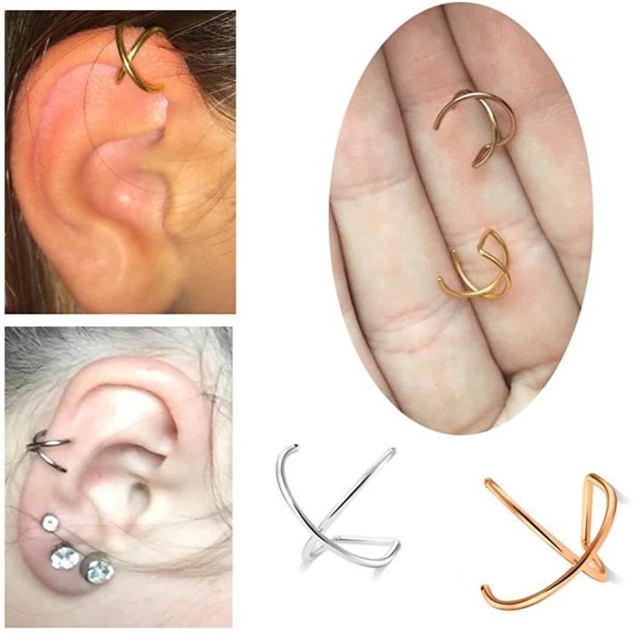 Piercing Oreille Cartilage Acier Chirurgical Femme Filles Oreille Piercing Faux Piercing Nez Anneaux Hoop Septum Piercing Bij 445 Cdiscount Au quotidien