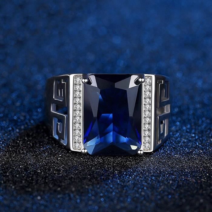 Bague homme argent clearance saphir