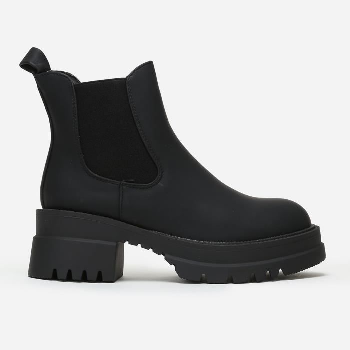 Bottine noir discount a talon cranté