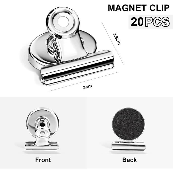 INeego Clip Magnétique 20 pièces Aimant avec Pince Mini Aimant