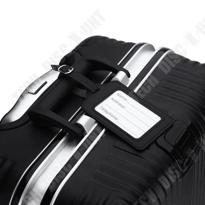 Étiquette Pour Bagages Davidts Noir - Dimensions 10,5 X 7 Cm, étanche, Garantie 1 An
