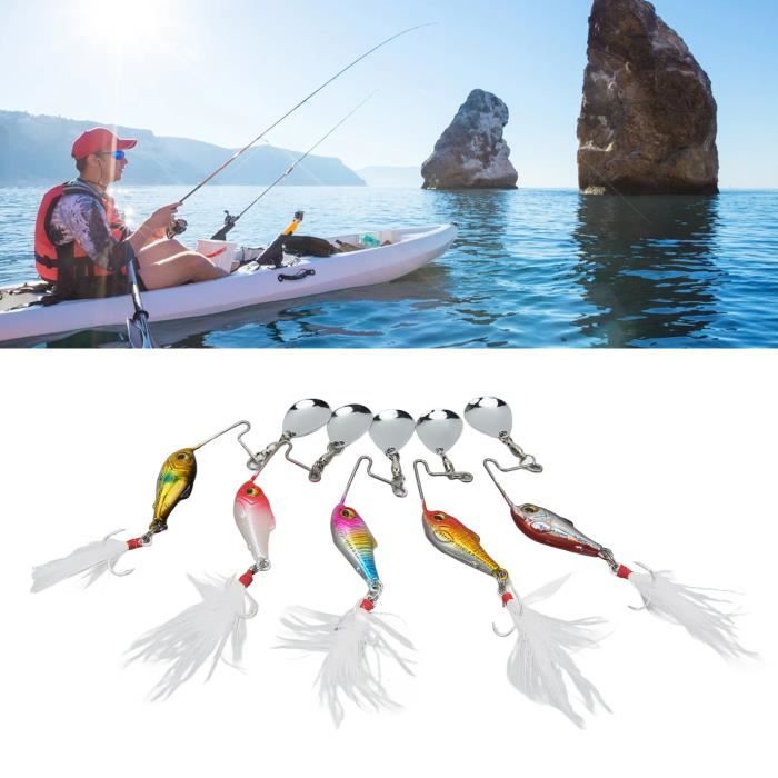 Leurre de Pêche Appâts de Pêche Jig Pêche Métal Dur Appâts 3D Yeux avec  Triple Crochet pour Pêche en Mer Bleu - Cdiscount Sport