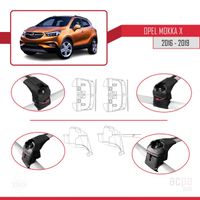 Barres De Toit Compatibles Opel Mokka X 2015-2023 – Aluminium Noir – Aérodynamiques – Lot De 2
