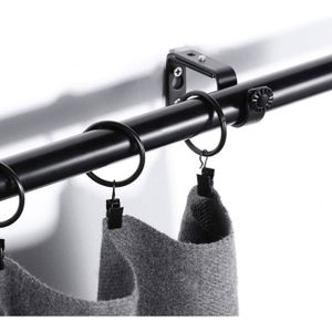 Support Tringle à Rideaux Métal - Longueur 12 Cm - Pour Tige 28 Mm - Noir Mat Et Autres Finitions - 2