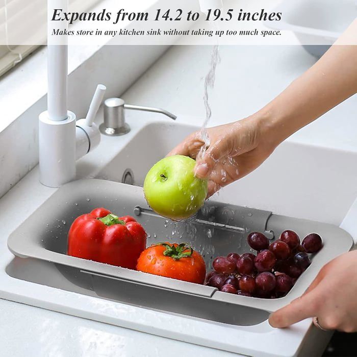 Égouttoir Vaisselle Sur Evier Pliable En Acier Inoxydable De 44 X 39 Cm, Égouttoir Pour