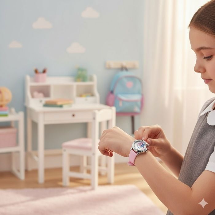 Alienwork SK Kids Montre Enfant Fille Bracelet Cuir - Analogique Quartz
