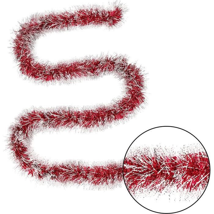 4 Guirlandes De Noël Pailletées Rouges 3m - Décoration Brillante Pour Sapin, Cheminée, Fenêtre Et Mur