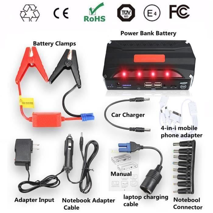 68800mAh Voiture Power Bank Jump Starter Démarrage Puissance Chargeur  Booster Batterie - Cdiscount Auto