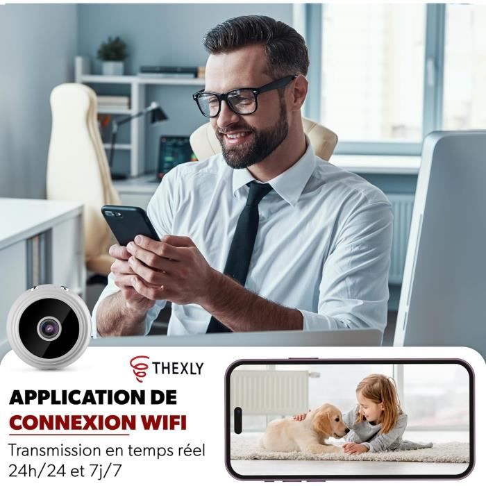 GooSpy Caméra Espion Horloge WiFi 1080P HD - Vision Nocturne, Détection Mouvement, Vue Distance