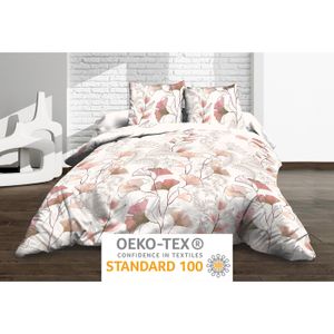 Housse de couette 220 x 240 unie rose fushia 100% Coton / 57 Fils/cm2
