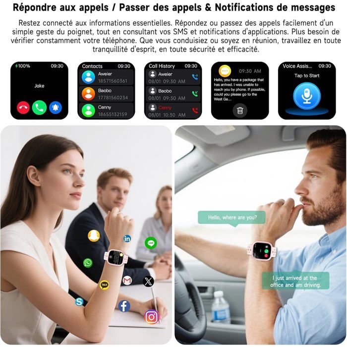 Nlle Montre Connectée Homme Femme ECG Santé Avec Presslon Artérlelle/1. ...