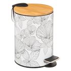 5 FIVE SIMPLY SMART 5five - poubelle soft close 3l "blackflora" noir et blanc