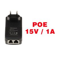 Alimentation Externe POE Power Over Ethernet 220V vers 15V 1A. Entrée et Sortie RJ45