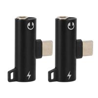 Qiilu Adaptateur USB C vers Jack 3.5mm 2 en 1 - Chargement et Musique - ABS Durable - Lot de 2