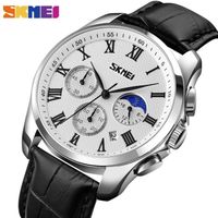 SKMEI montre de sport pour hommes montre à quartz décontractée phase de lune créative étanche chronomètre date horloge cadeau homme