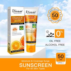 APRÈS-SOLEIL Disaar-Crème solaire longue durée VC éventuelles F 50, Protection UV, Blanchissante, à la vitamine C, Hydrata