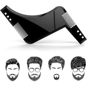 2 pièces Peigne barbe homme, Beard Shaping Template Tool & Comb, Pe