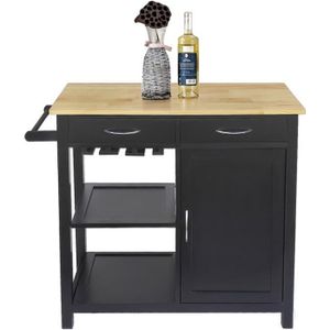 Meuble De Cuisine De Rangement Avec 2 Tiroirs 2 Etageres 79 82