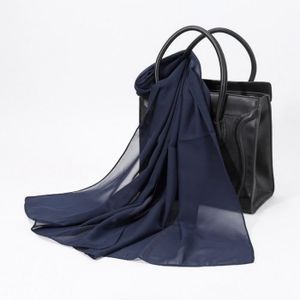 Tenue Mari/ée GLISSE PAS /Étole en Mousseline Foulard parfait avec beaucoup de Robes de Mari/ée Mousseline Foulard BLEU MARINE -245cm Robes Soir/ée Gala Ch/âle NOIR IVOIRE BLANC Mariage