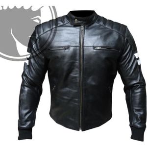 pour les motards noir avec haute protection Blouson en cuir plein blindé LJ-2020MR