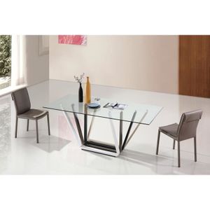 Table A Manger Verre Rectangulaire Achat Vente Pas Cher
