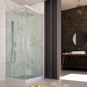 Cabine De Douche Idralite 75x75 Cm – Porte Pivotante Opaque, Hauteur 198 Cm, Neuve
