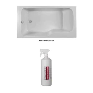 BAIGNOIRE - KIT BALNEO Baignoire bain douche JACOB DELAFON Malice + nettoyant |  160 x  85, version gauche