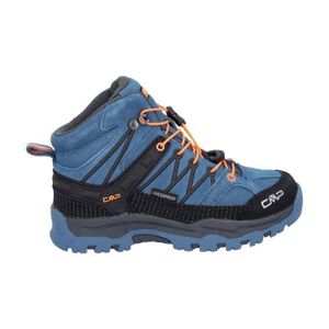 CHAUSSURES DE RANDONNÉE Chaussures de marche de randonnée mid enfant CMP Rigel Waterproof - dusty blue-flash orange/bleu - 35