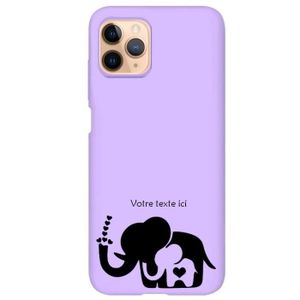 COQUE - BUMPER Coque violet Iphone 11 elephant et maman