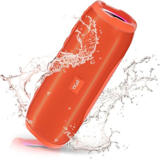 Enceinte Bluetooth Portable Ykall T3 - 20W, Lumière LED, IPX6, 36h Autonomie - Noir