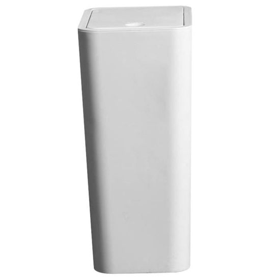 Petite Poubelle De Table Avec Couvercle Basculant - 3 Litres - Blanc - Pour Salle De Bain, Bureau, Voiture - Design Moderne Et Compact