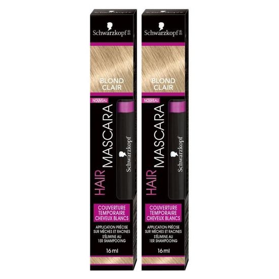 Schwarzkopf Hair Mascara Coloration Racines Temporaire Blond Clair 32ml Lot de 2