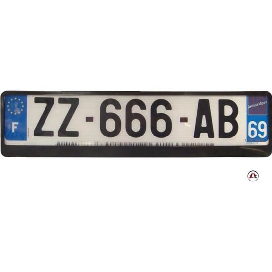 Porte-plaque D'immatriculation MONO Noir Set De 2 Pièces
