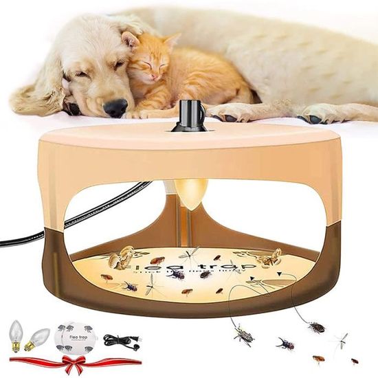 Pack De 2 Pièges à Puces Et Punaises De Lit - Lampe Attracteur Avec Autocollants - Sans Produit Chimique, Pour Intérieur